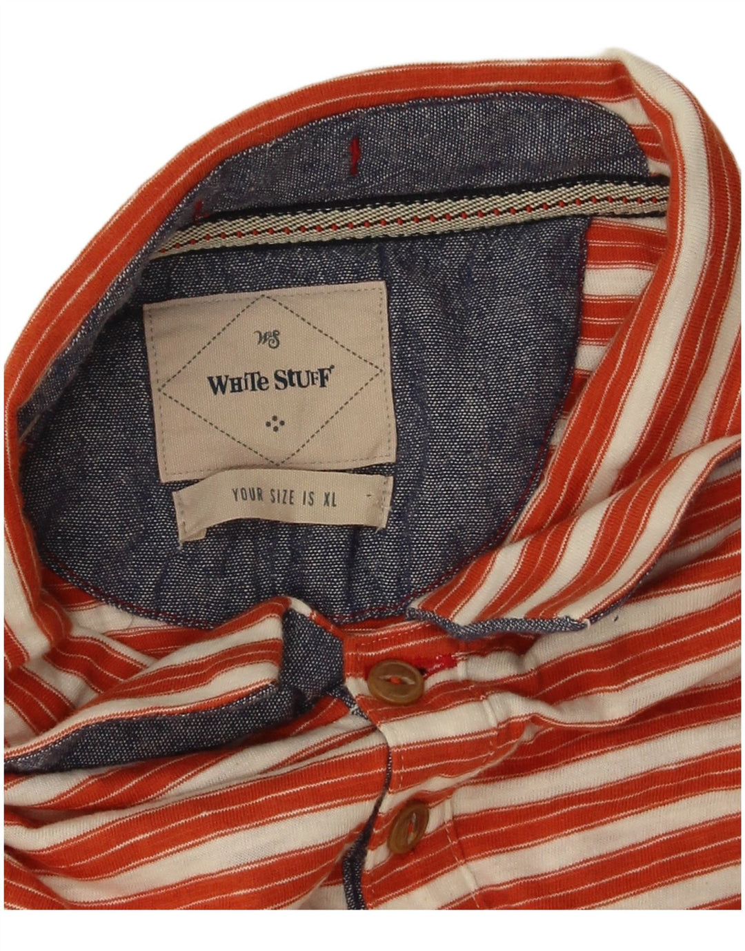 Polo para hombre White Stuff XL de algodón a rayas rojas