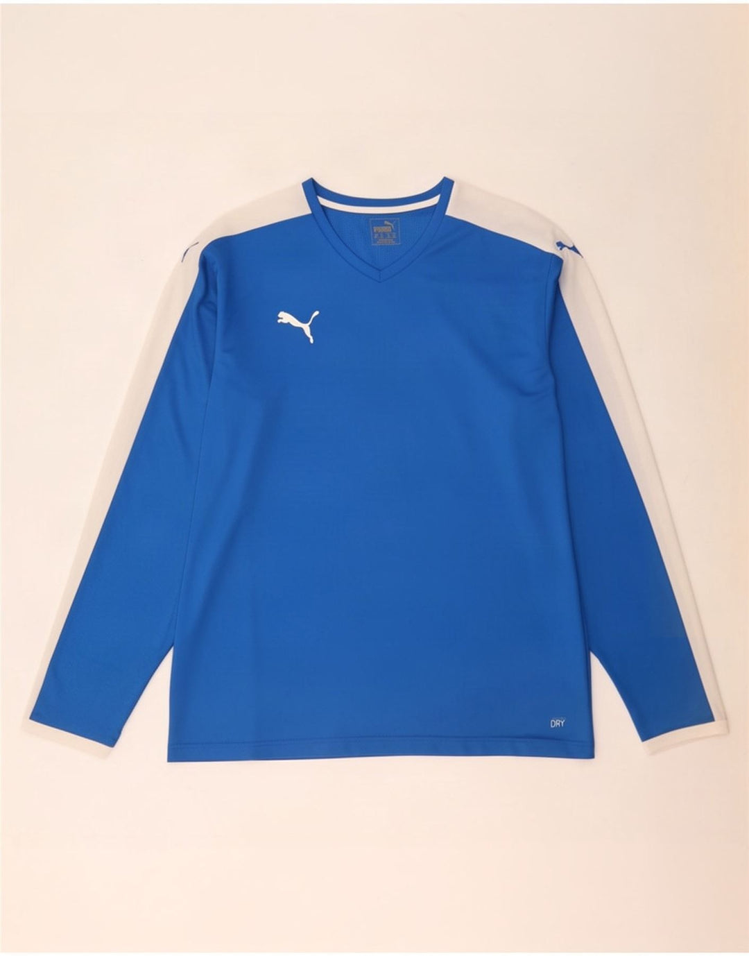 Puma Camiseta de manga larga para hombre 2XL Azul Colorblock Poliéster