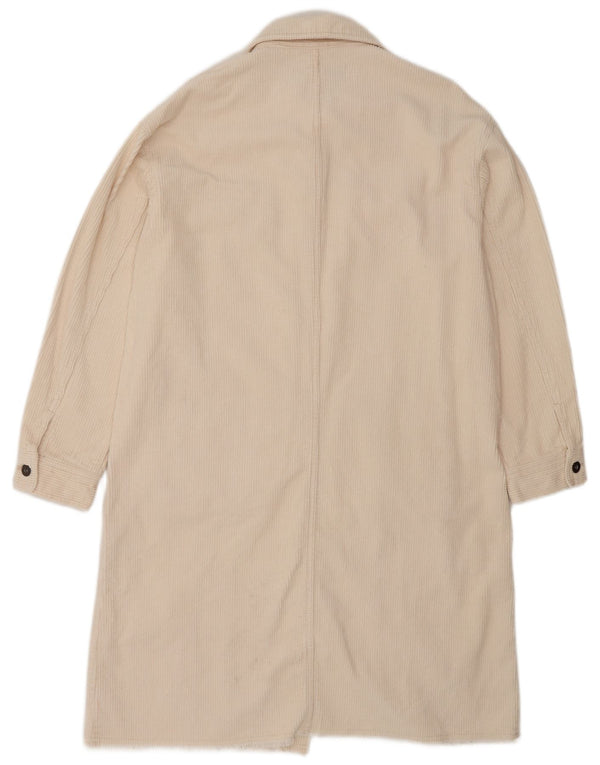 Zara Mujer Abrigo De Pana Reino Unido 12 Medio Off White Algodón