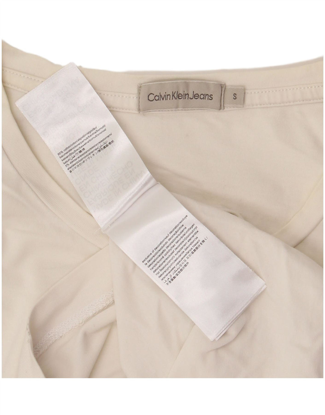 Calvin Klein Jeans - Camiseta gráfica para hombre, talla pequeña, algodón blanco