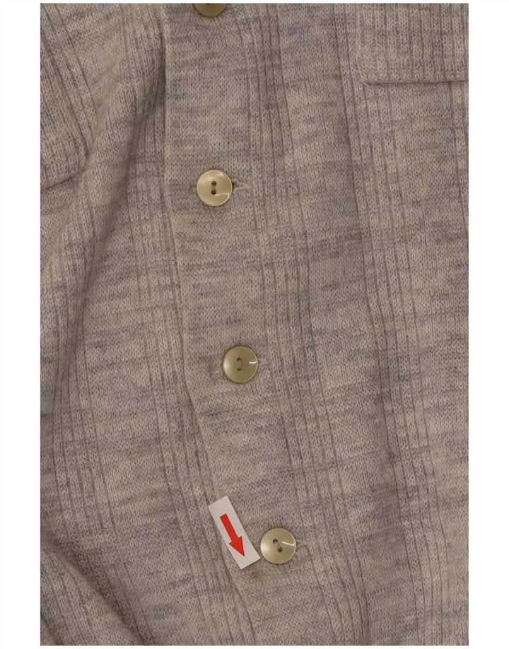 Vintage mujer Cardigan suéter Reino Unido 14 gris medio