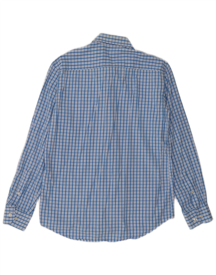 Camisa Carrera Hombre Algodón Cuadros Azul Medio