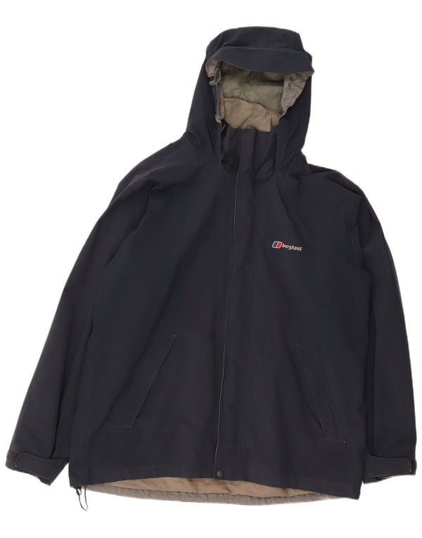 Berghaus Chaqueta cortavientos con capucha para hombre UK 42 XL Poliéster azul marino