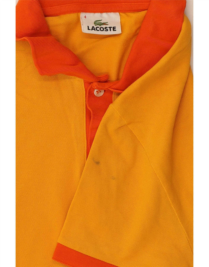 Lacoste Polo de rugby para hombre talla 4 mediano algodón amarillo