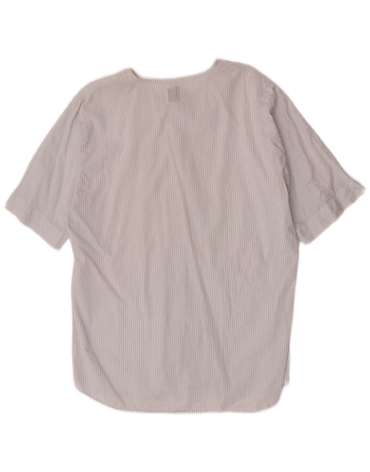 Benetton Blusa Camisera De Manga Corta IT 44 Azul Medio Raya diplomática