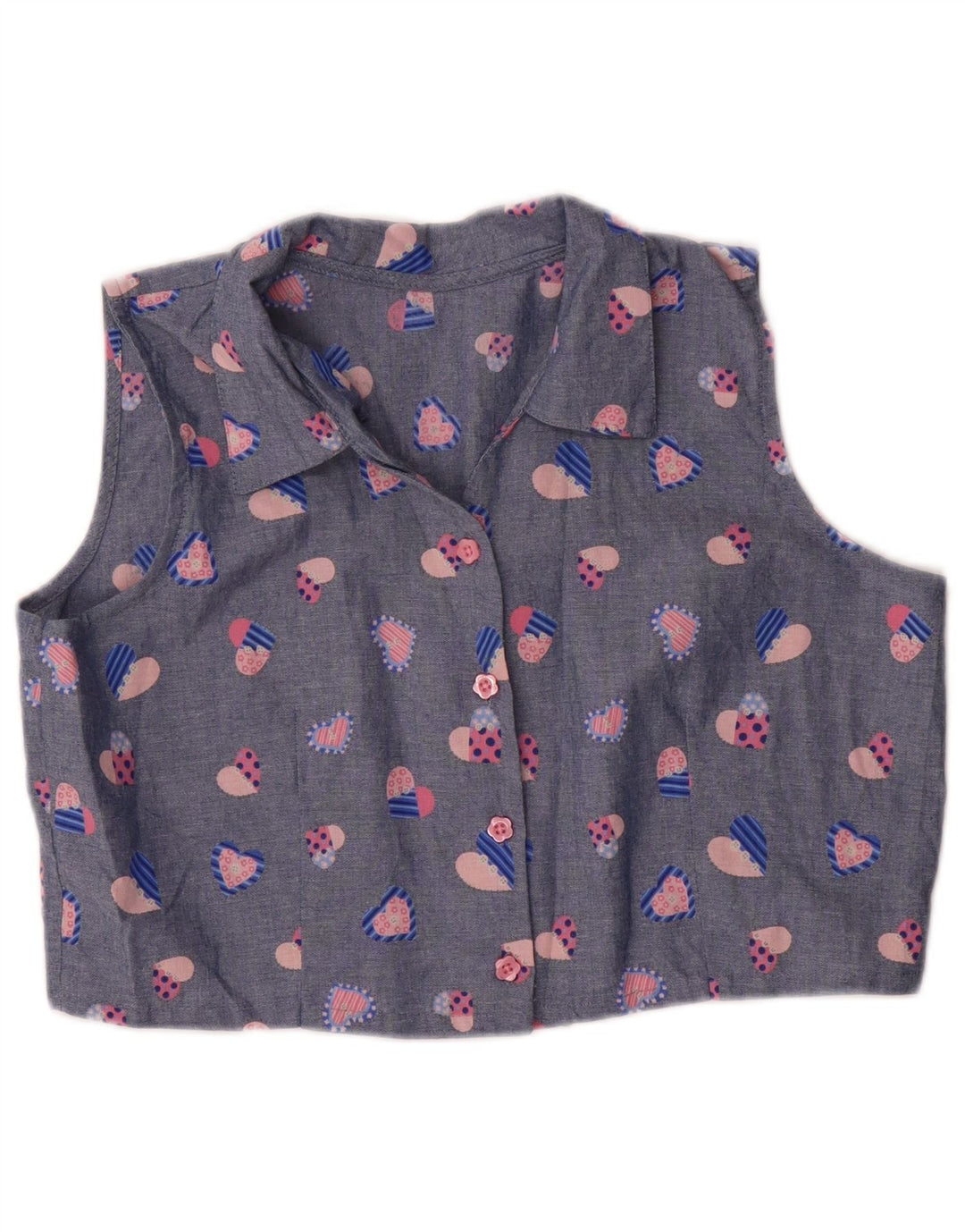 Vintage mujer 2 piezas falda conjunto medio W32 azul geométrico