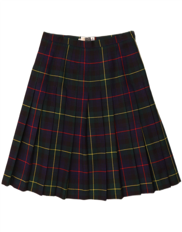 Pringle Falda Plisada Cuchillo Para Mujer EU 42 Large W30 Azul Marino A Cuadros