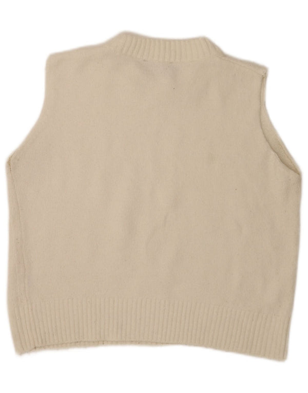 Zara Mujer Crop Vest Tank Top UK 46 Large Off White