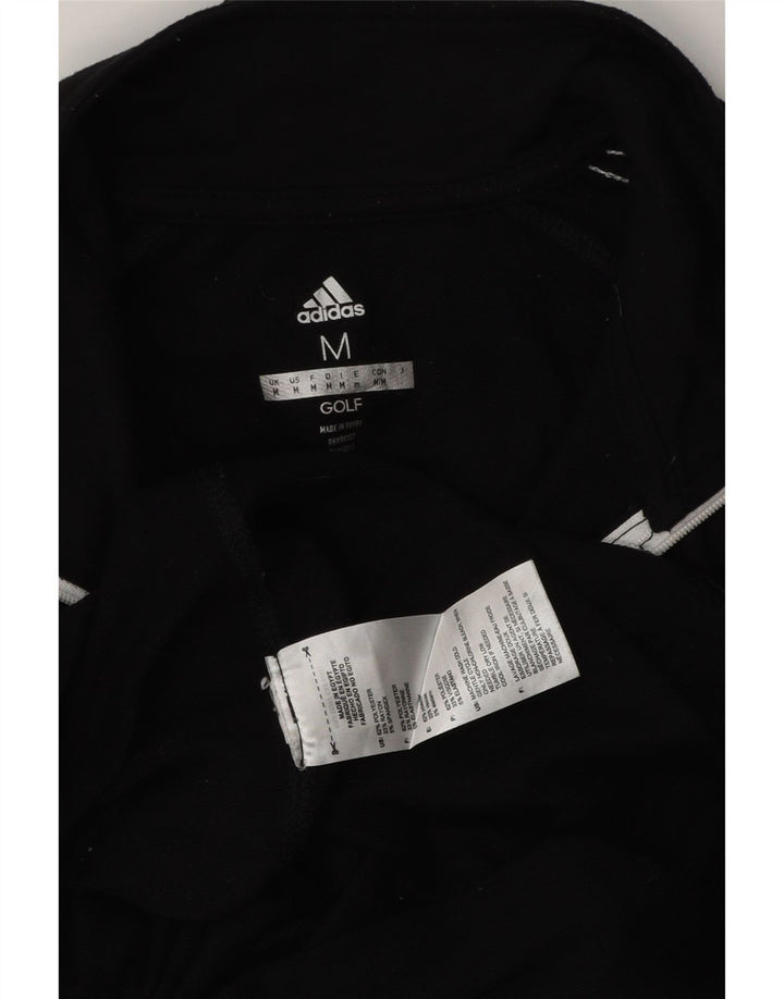 Adidas Mens Zip Neck Jersey Chándal Top Medio Negro Poliéster