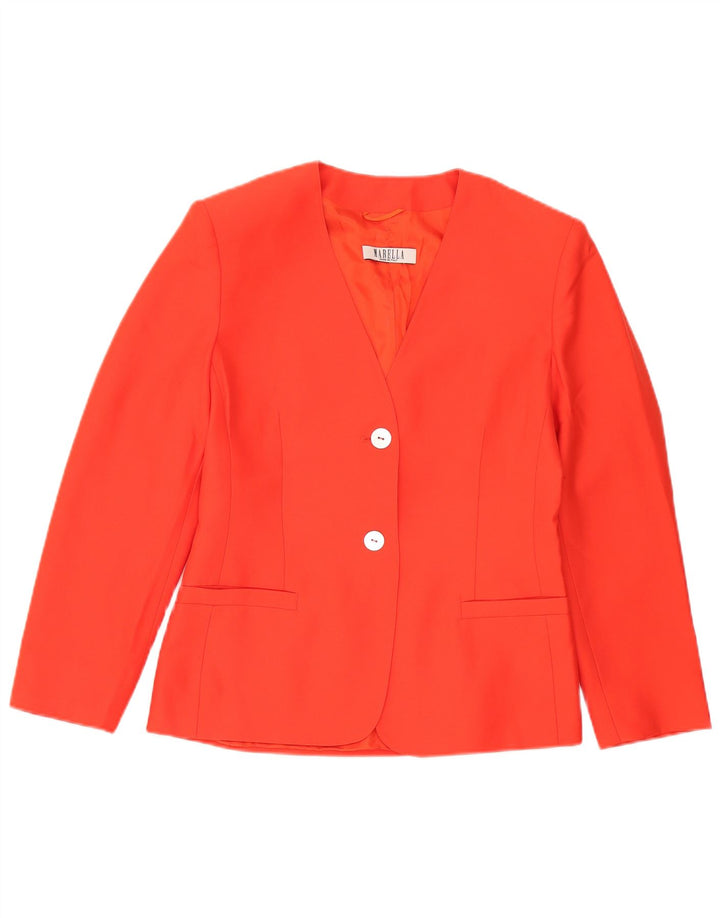 Marella Chaqueta Blazer de 2 Botones para Mujer UK 46 Grande Naranja Lana Virgen