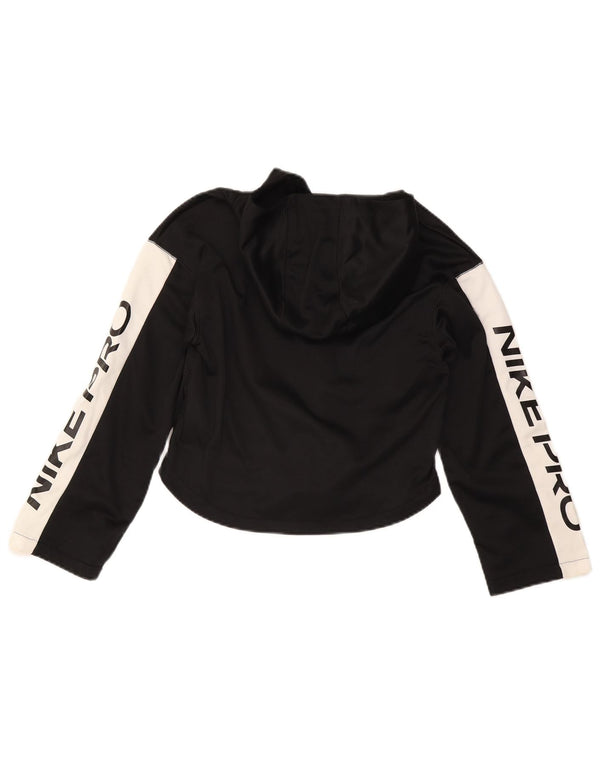 Nike - Jersey con capucha para niña, diseño gráfico, 12-13 años, grande, color negro