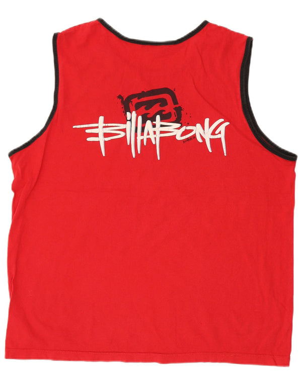 Billabong Hombre Gráfico Chaleco Top XL Algodón Rojo