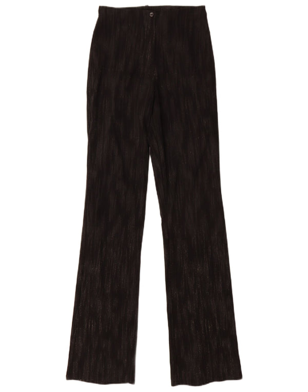 Vintage mujer Bootcut pantalones casuales Reino Unido 8 pequeño W26 L31 rayas negras