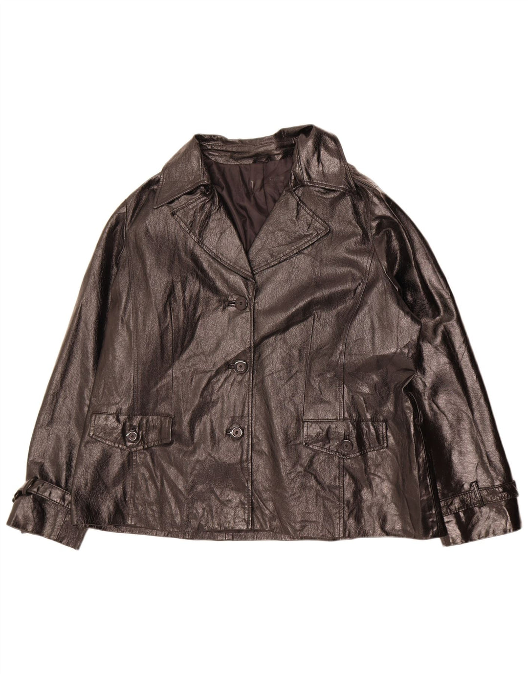 Vintage mujer militar 3 botón Blazer chaqueta Reino Unido 20 2XL negro