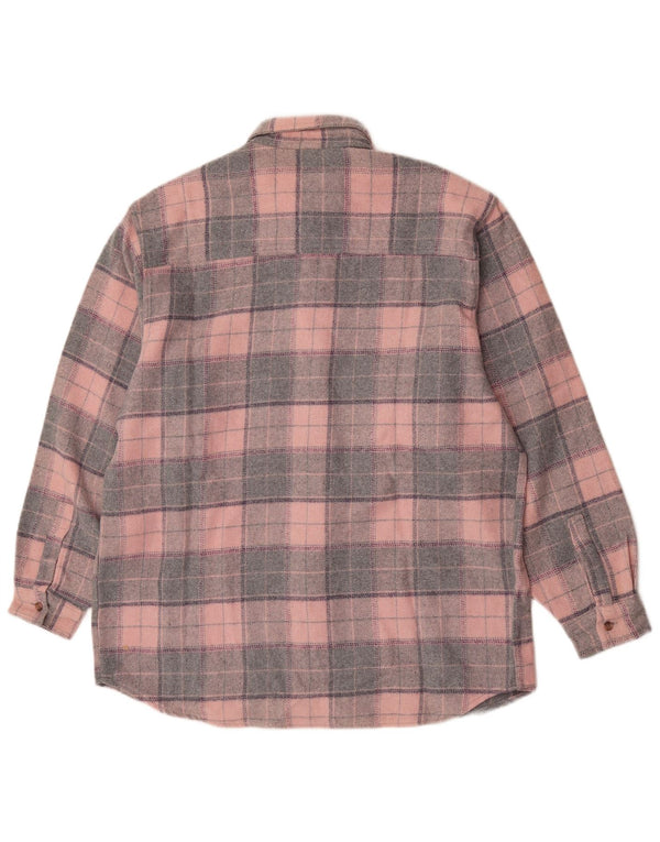 Camisa de franela para hombre Invicta Poliéster a cuadros rosas grandes