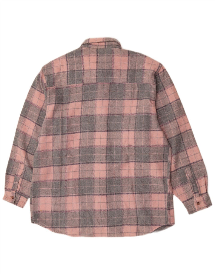Camisa de franela para hombre Invicta Poliéster a cuadros rosas grandes