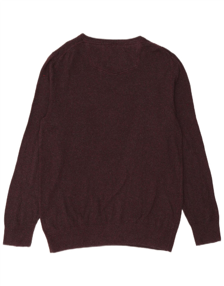 Jersey con cuello en V para hombre Fat Face Algodón morado grande