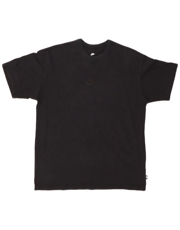 NIKE Camiseta holgada para hombre Top mediano de algodón negro