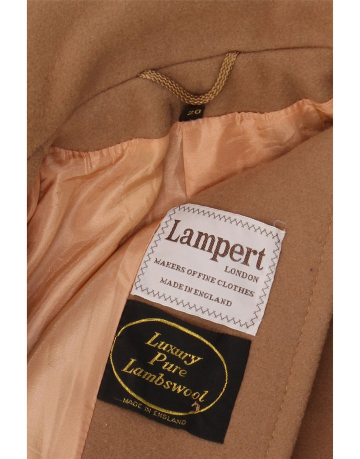 LAMPERT Abrigo para mujer UK 20 2XL Lana de cordero marrón