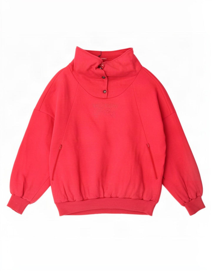 Colmar - Sudadera con cuello y botones para mujer, diseño de esquí, talla 12, color rosa