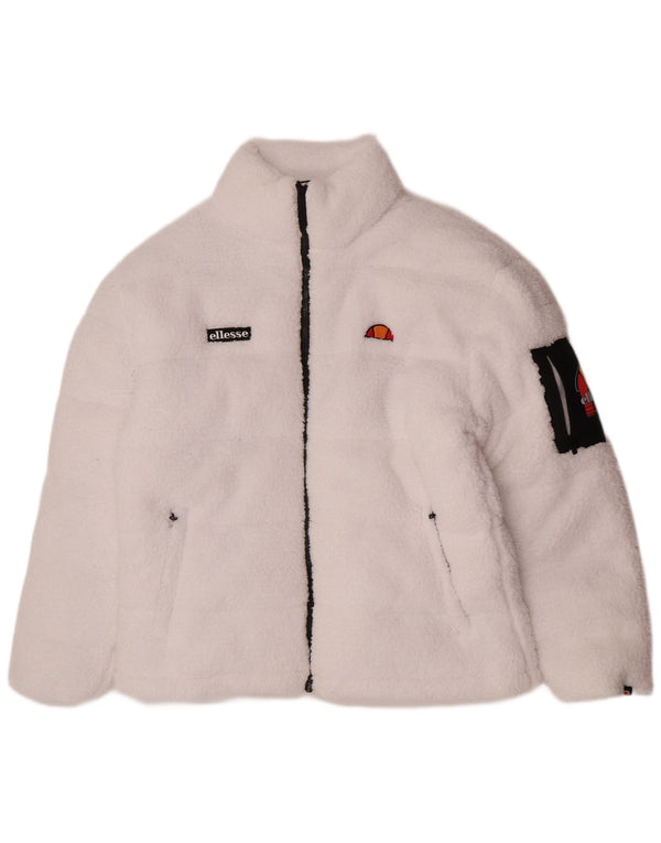 Ellesse Chaqueta acolchada de forro polar para mujer UK 44 Large White Poliéster Sports