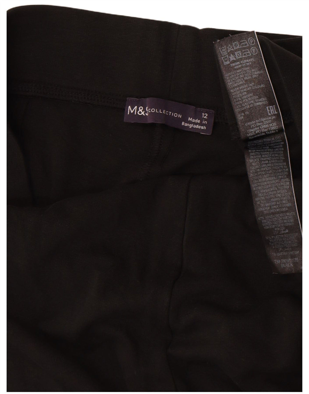 Marks & Spencer Leggings para mujer UK 12 Medium Viscosa negra
