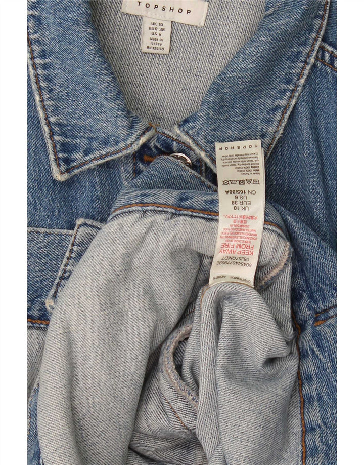 Topshop Chaqueta vaquera extragrande para mujer UK 10 Small Blue Cotton