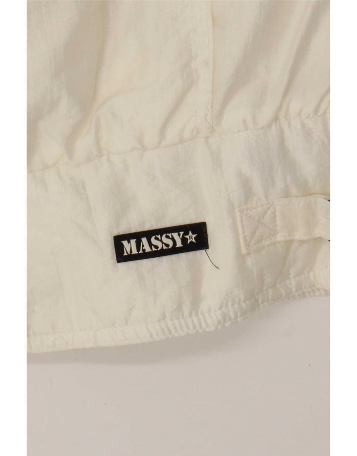 Vintage mujer bombardero chaqueta Reino Unido 14 blanco grande