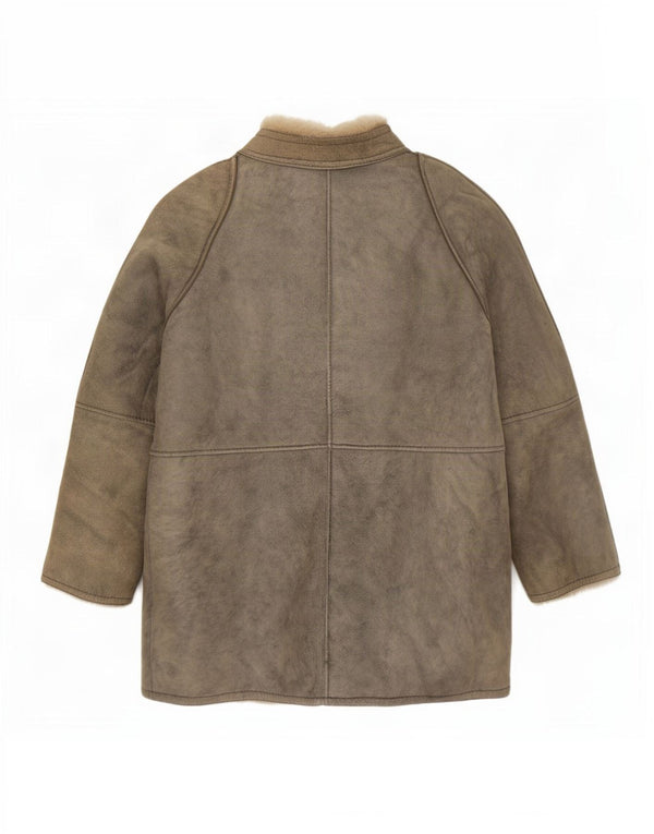 Vintage mujer shearling chaqueta IT 46 gris grande