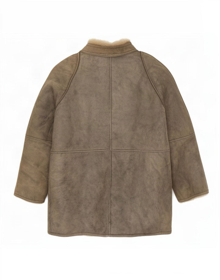 Vintage mujer shearling chaqueta IT 46 gris grande