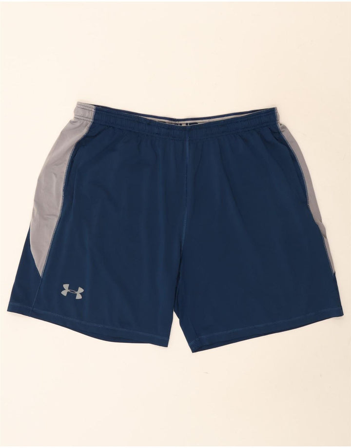 Under Armour Pantalones cortos deportivos para hombre 2XL Azul marino Colorblock Poliéster
