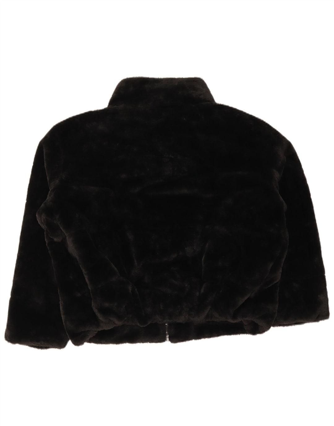 Zara Mujer Chaqueta De Piel Sintética UK 46 Grande Poliéster Negro