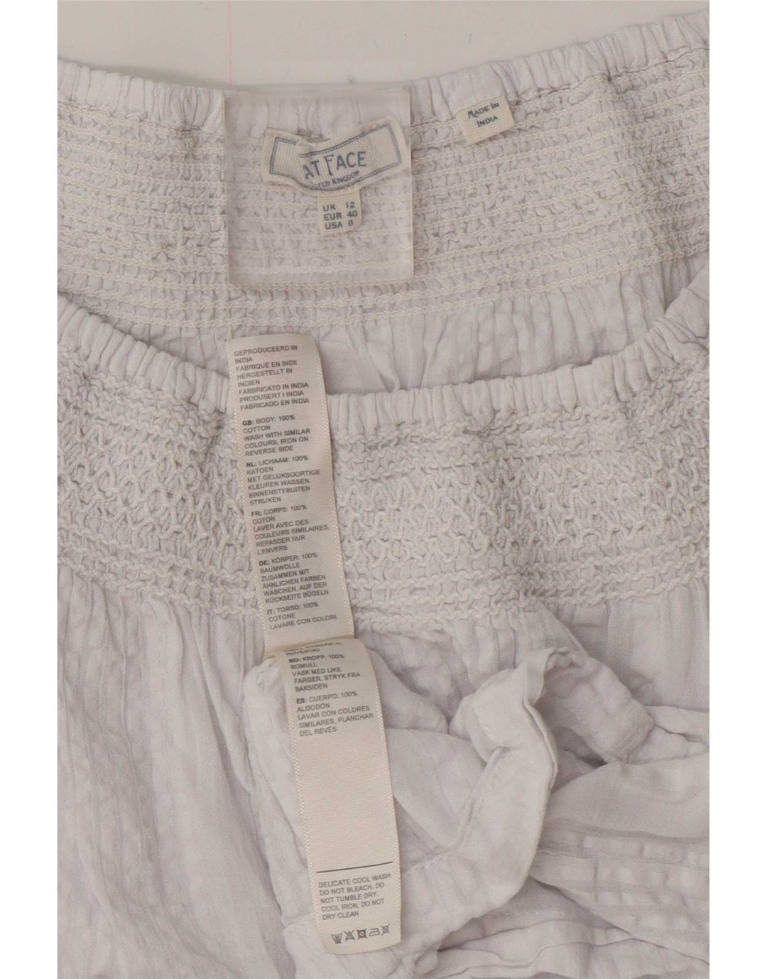Blusa extragrande de manga 3/4 para mujer de Fat Face UK 40 Algodón blanco mediano