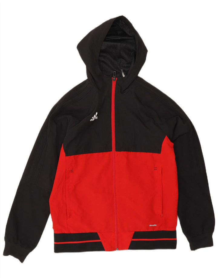 ADIDAS Chaqueta bomber con capucha Climalite para niños 11-12 años Rojo Colorblock