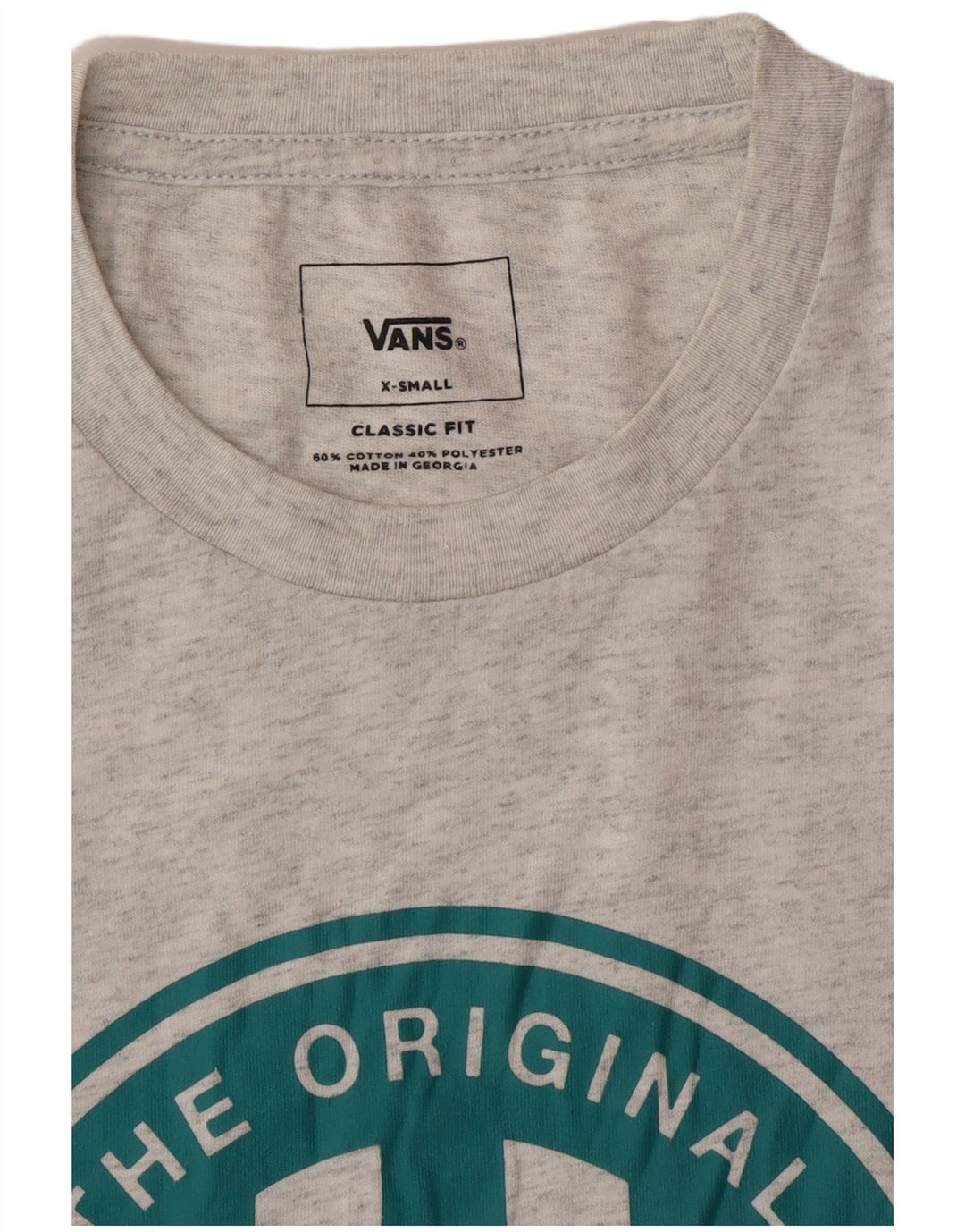 VANS Camiseta gráfica de corte clásico para hombre Top XS Algodón moteado gris