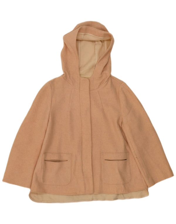 Zara Mujer Abrigo Con Capucha ES 40 XL Lana Beige