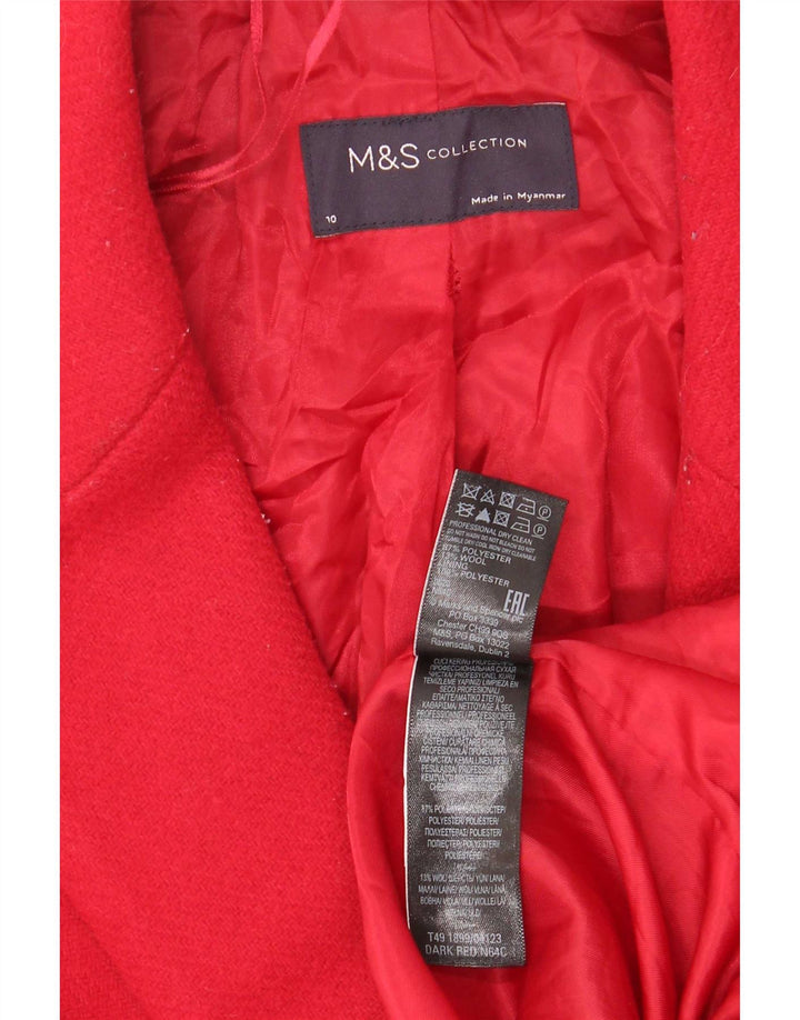 Marks & Spencer Abrigo de doble botonadura extragrande para mujer UK 10 Small Red
