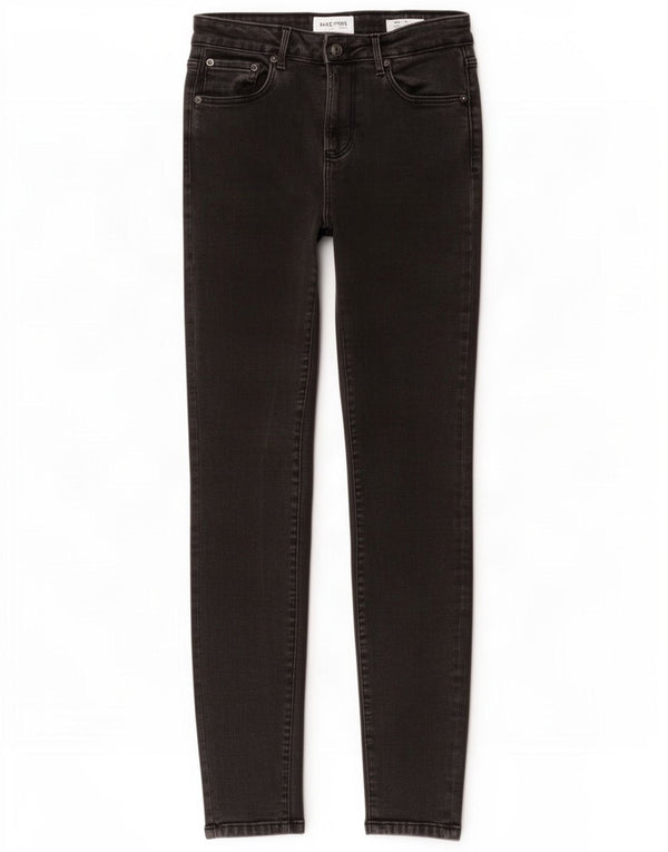 Jack Wills Womens Aimie Mid Rise Skinny Jeans W28 L32 Black Cotton