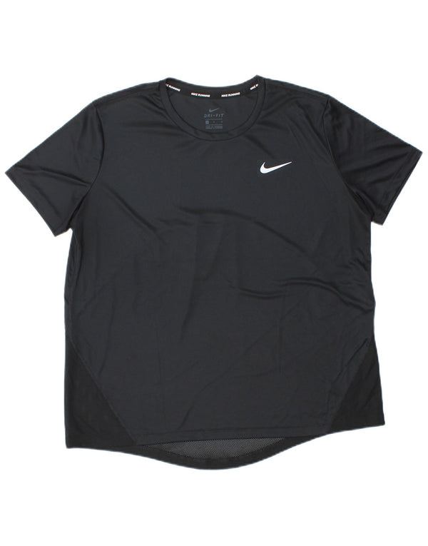 Nike Mujer Dri Fit Camiseta Top UK 40 Grande Poliéster Negro
