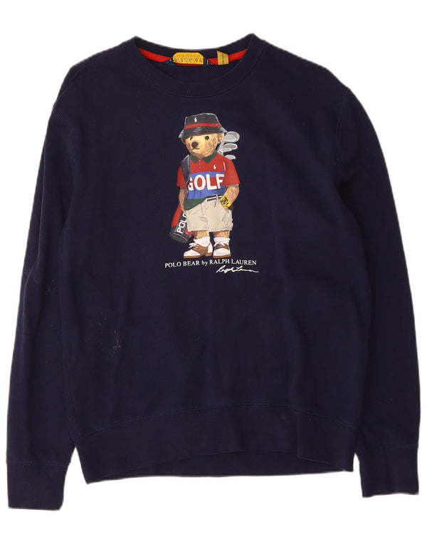 Polo Ralph Lauren - Sudadera con gráfico para hombre, jersey de algodón azul marino mediano