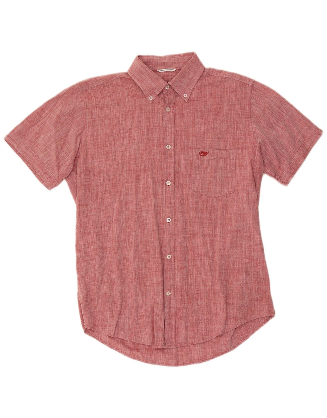 Carrera Camisa de manga corta para hombre de corte regular de algodón moteado rojo grande