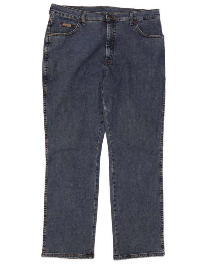 WRANGLER Vaqueros rectos elásticos Texas para hombre W38 L32 Algodón azul