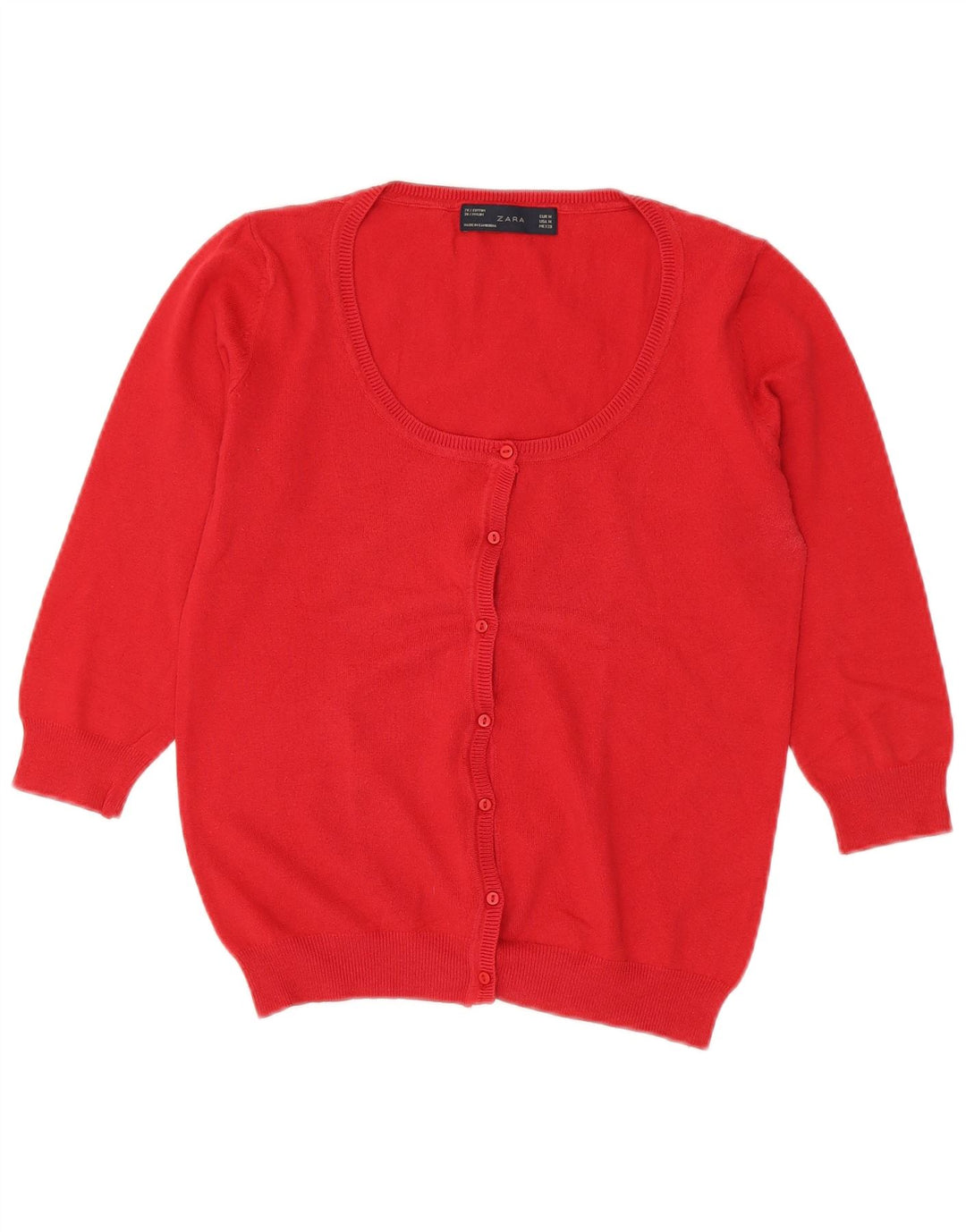 Zara - Cárdigan de manga 3/4 para mujer, talla 40, talla M, color rojo