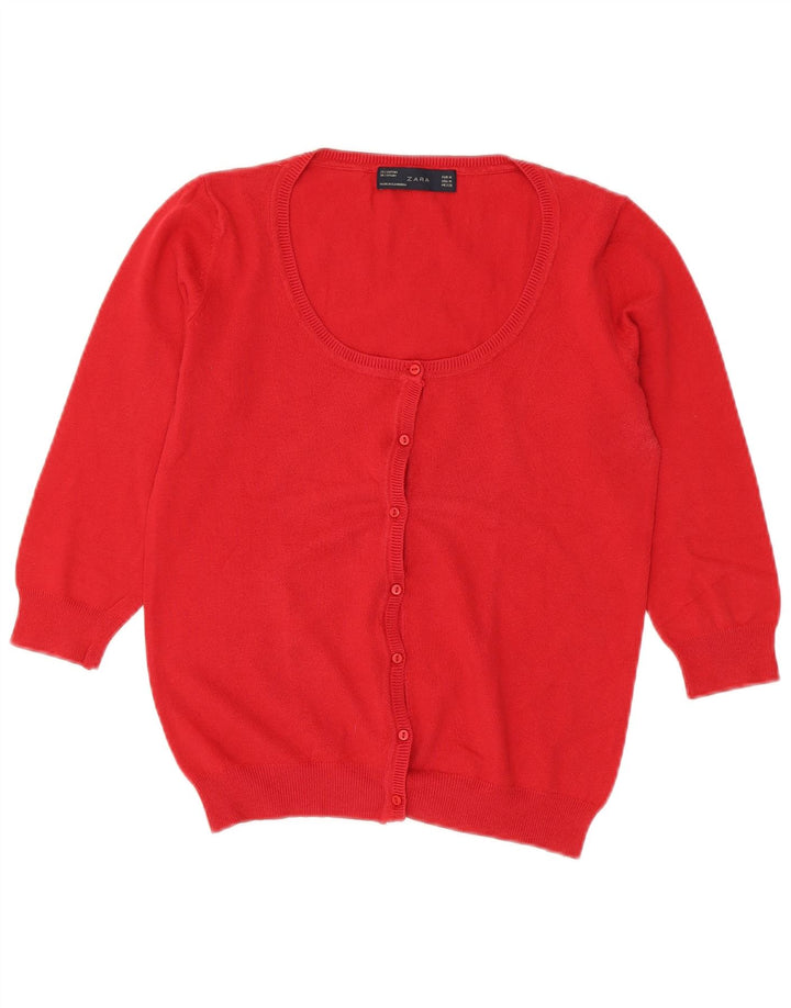 Zara - Cárdigan de manga 3/4 para mujer, talla 40, talla M, color rojo