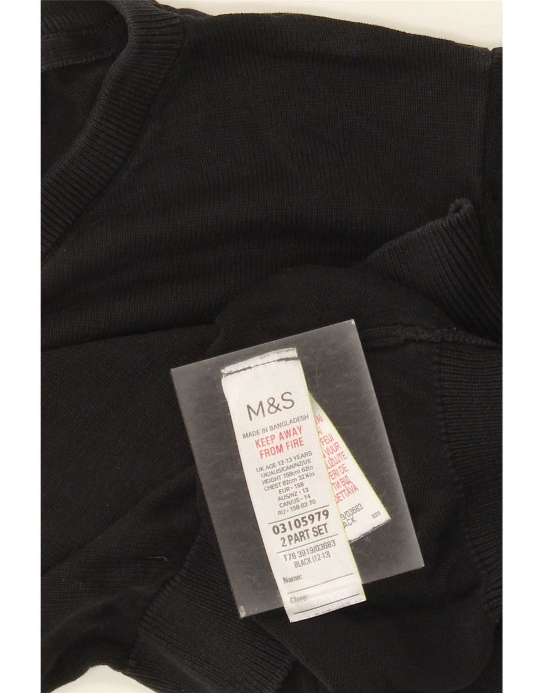 Marks & Spencer - Sudadera para niño (12-13 años, algodón), color negro