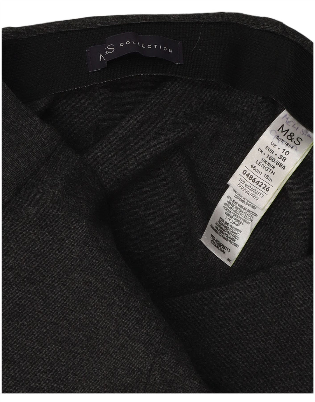 Marks & Spencer Minifalda para mujer UK 10 Small W30 Viscosa gris