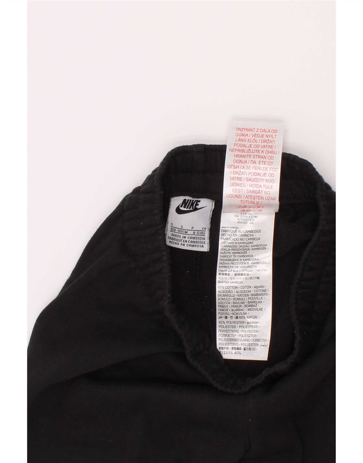 Nike Pantalones cortos deportivos para niños de 4 a 5 años, talla pequeña, algodón negro