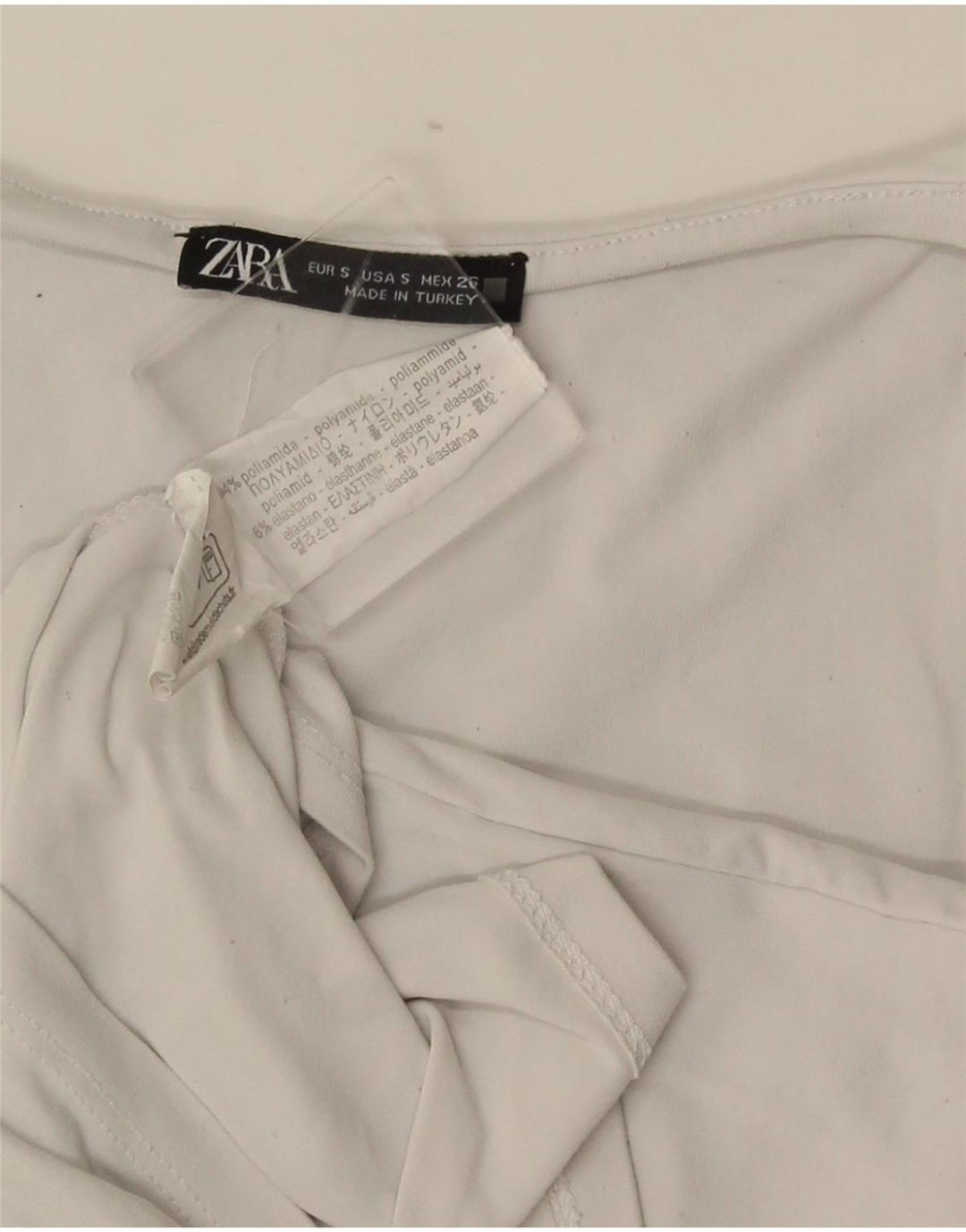 Zara Mujer Chaleco Top UK 8 Small Blanco Poliamida