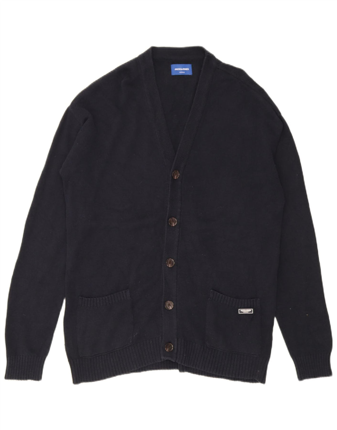 Jack & Jones Hombre Cárdigan Suéter Grande Azul Marino Algodón