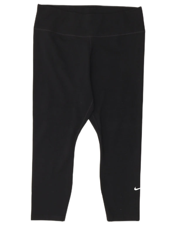 NIKE Leggings Capri Dri Fit para Mujer UK 44 Grande Poliéster Negro